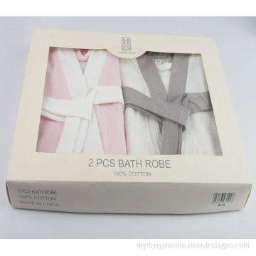 100% cotton white hotel waffle kimono style bathrobes